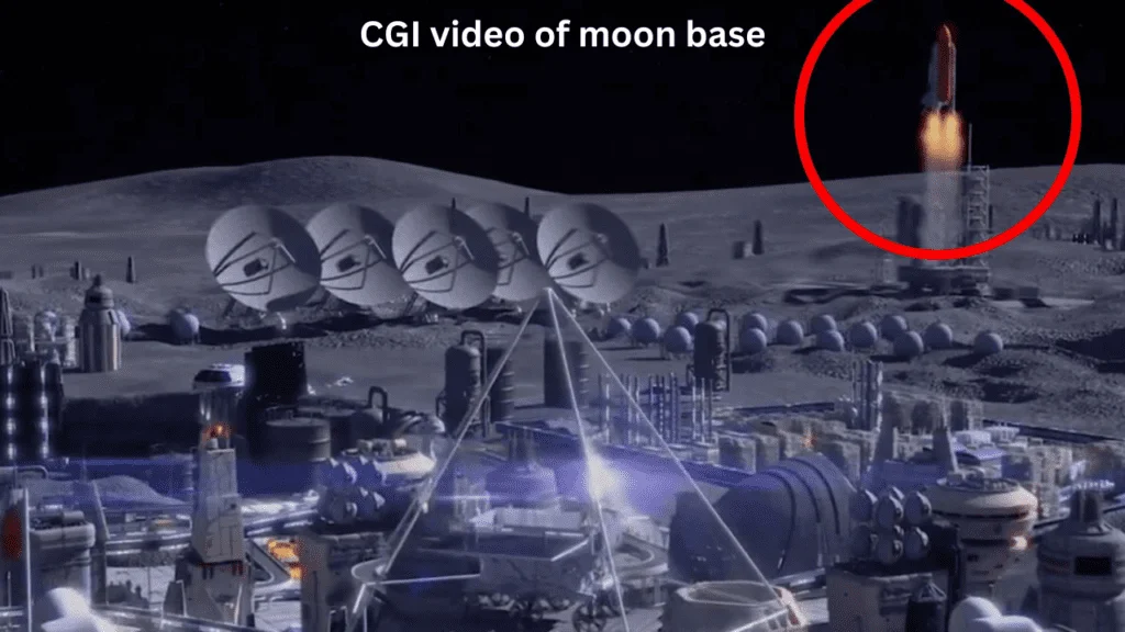 CGI video of moon base