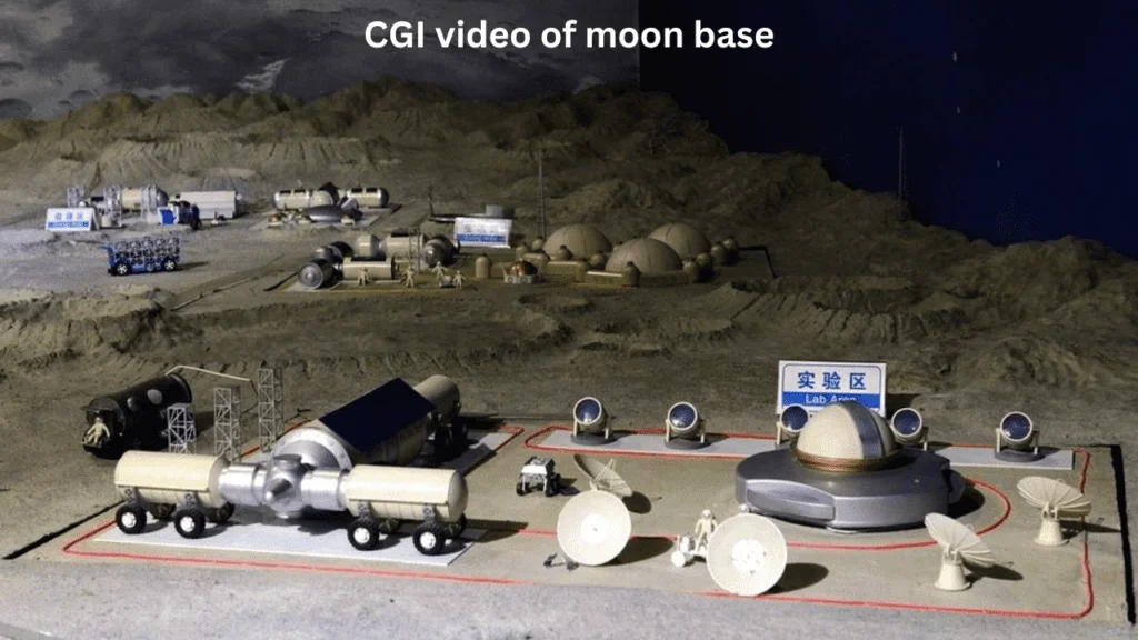 CGI video of moon base