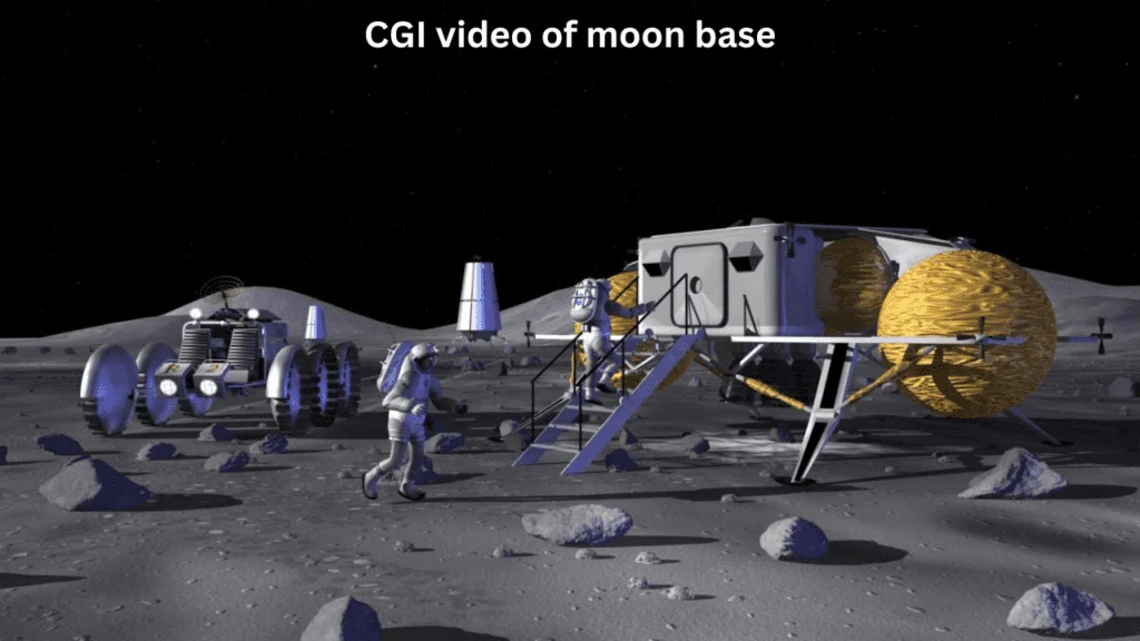 CGI video of moon base